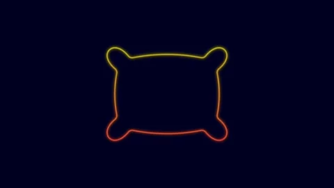 Glowing neon line Rectangular pillow icon isolated on blue background. Cushion Stockbeeldmateriaal 227227534