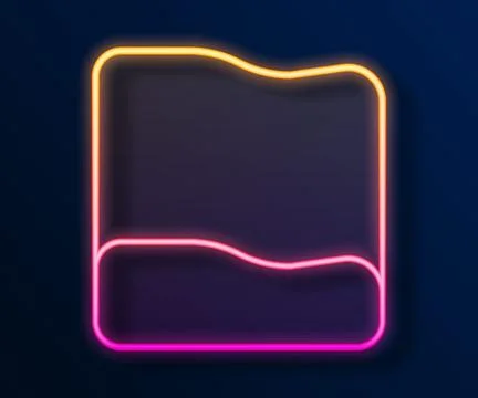 Glowing neon line Rectangular pillow icon isolated on black background. Cushion Stockillustratie