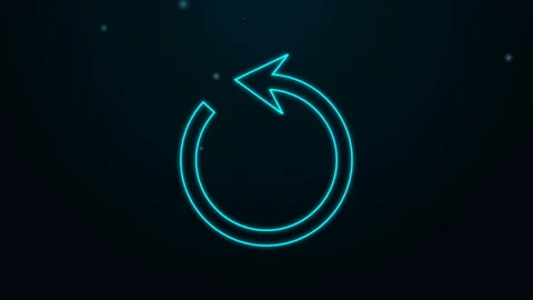 Glowing neon line Refresh icon isolated on black background. Reload symbol Stock Footage 139499325
