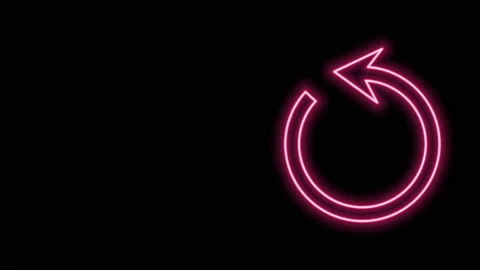 Glowing neon line Refresh icon isolated on black background. Reload symbol Stock Footage 140888010