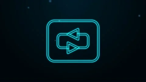 Glowing neon line Repeat button icon isolated on black background. 4K Video Stock Footage 156436108
