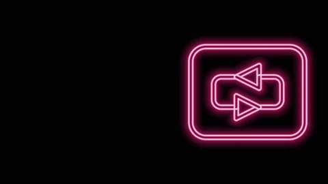 Glowing neon line Repeat button icon isolated on black background. 4K Video Stock Footage 156436111