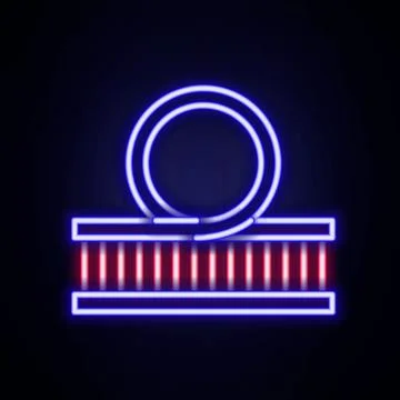 Glowing neon line Roller coaster icon isolated on brick wall background. Am.. Stock Illustration