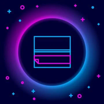 Glowing neon line Rolling paper icon isolated on black background. Colorful Stock Illustration
