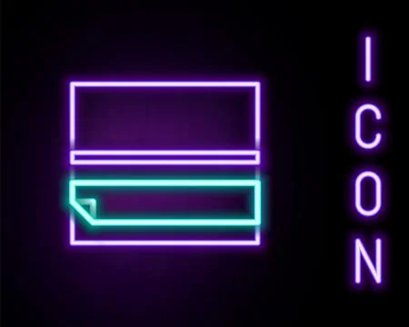 Glowing neon line Rolling paper icon isolated on black background. Colorful.. Stock Illustration