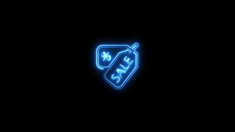 Glowing neon line sale button and dollar icon with percent concept. growth .. Stock Footage 293483644