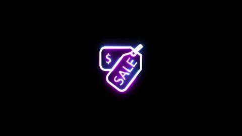 Glowing neon line sale button and dollar icon concept. growth sale, growth .. Stock Footage 293483656