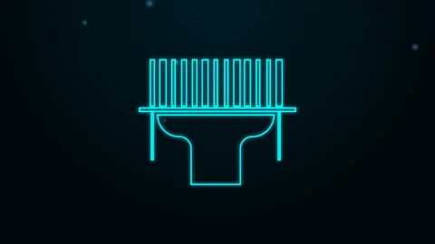 Glowing neon line Scanner scanning bar code icon isolated on black background Stock Footage 139503532