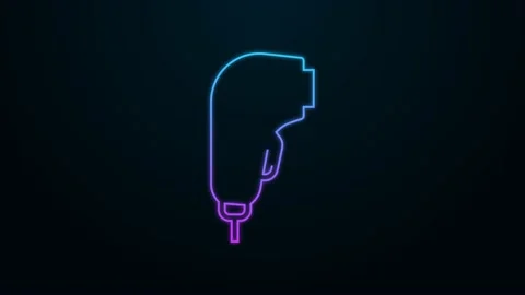 Glowing neon line Scanner scanning bar code icon isolated on black background Stock Footage 156373869