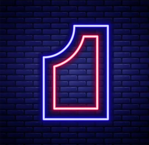 Glowing neon line Sewing pattern icon isolated on brick wall background 스톡 일러스트