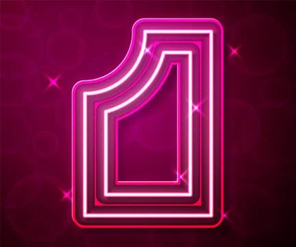 Glowing neon line Sewing pattern icon isolated on red background. Markings fo Illustrazione stock