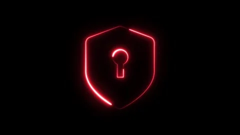 Glowing neon line Shield icon neon frame with tones animation Stock Footage 321012019