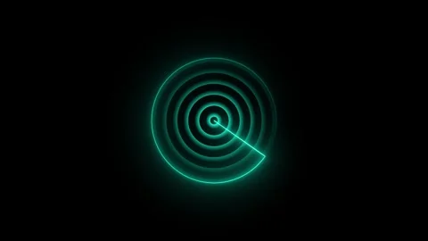 Glowing neon line ship radar and plane radar icon animation. Neon green rad.. Vidéo 336881061