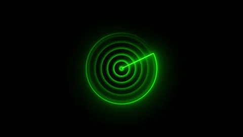 Glowing neon line ship radar and plane radar icon animation. Neon green rad.. Vidéo 337566841