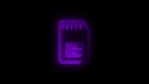 Glowing neon line Sim Card icon animation. Mobile and wireless communicatio.. Stock Footage 340601327