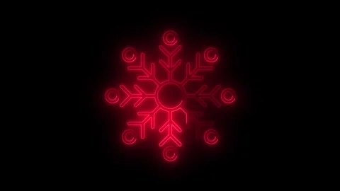 Glowing neon line snowflake animation. Abstract neon red glowing winter hol.. 스톡 동영상 336984848