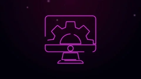 Glowing neon line Software, web development, programming concept icon isolated Stock Footage 140693202