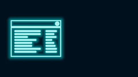 Glowing neon line Software, web developer programming code icon isolated on Stock Footage 141696278