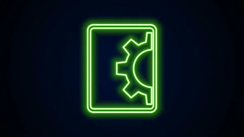 Glowing neon line Software, web development, programming concept icon isolated Stock Footage 142335564