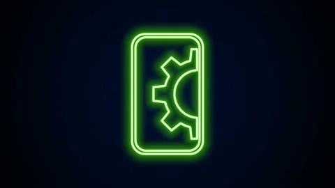 Glowing neon line Software, web development, programming concept icon isolated Stock Footage 142335643