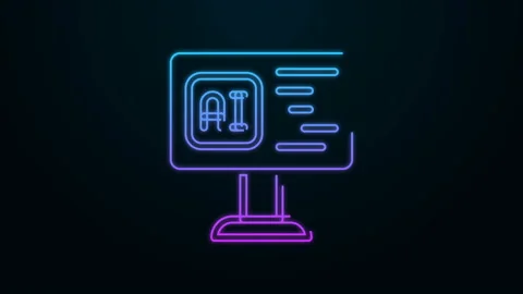Glowing neon line Software, web developer programming code icon isolated on Stock Footage 143126962