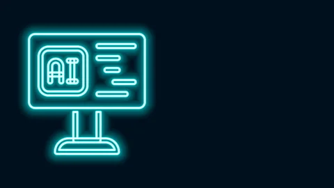 Glowing neon line Software, web developer programming code icon isolated on Stock Footage 143228459