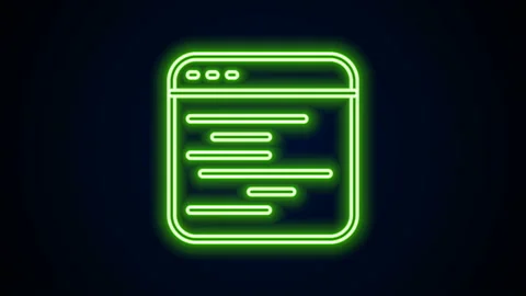 Glowing neon line Software, web developer programming code icon isolated on Stock Footage 144413936