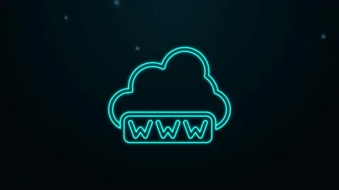 Glowing neon line Software, web development, programming concept icon isolated Stock Footage 155481225