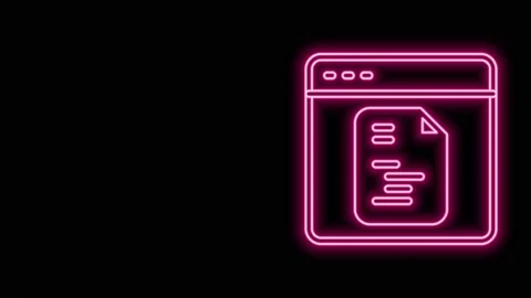 Glowing neon line Software, web developer programming code icon isolated on Stock Footage 155481736