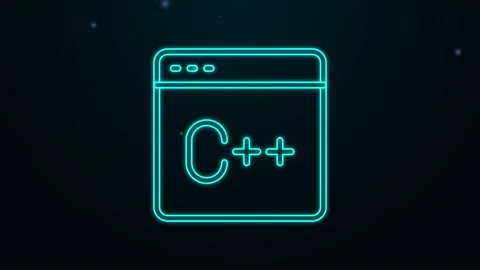 Glowing neon line Software, web developer programming code icon isolated on Stock Footage 155481756