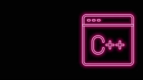 Glowing neon line Software, web developer programming code icon isolated on Stock Footage 155481760