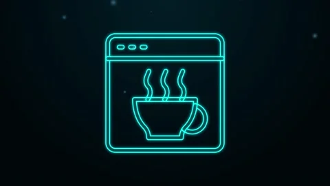 Glowing neon line Software, web developer programming code icon isolated on Stock Footage 155481784