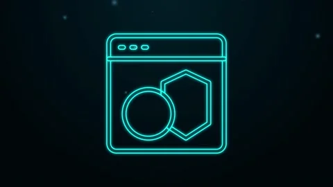 Glowing neon line Software, web developer programming code icon isolated on Stock Footage 155482075