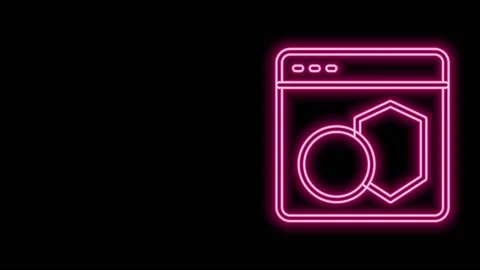 Glowing neon line Software, web developer programming code icon isolated on Stock Footage 155482091