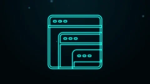 Glowing neon line Software, web developer programming code icon isolated on Stock Footage 155482347
