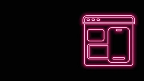 Glowing neon line Software, web developer programming code icon isolated on Stock Footage 159343445