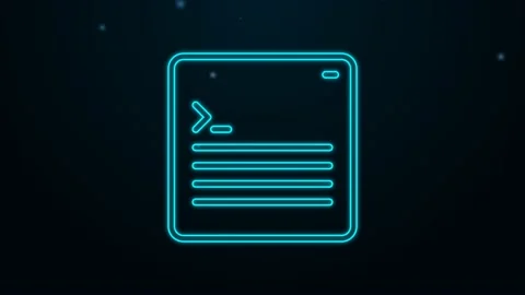 Glowing neon line Software, web developer programming code icon isolated on Stock Footage 159348888