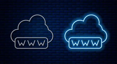 Glowing neon line Software, web development, programming concept icon isolated Illustrazione stock