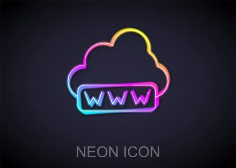 Glowing neon line Software, web development, programming concept icon isolated Stock Illustration
