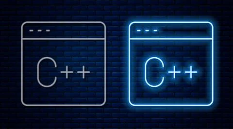 Glowing neon line Software, web developer programming code icon isolated on Stock Illustration