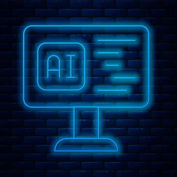 Glowing neon line Software, web developer programming code icon isolated on Stock Illustration
