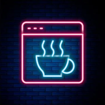 Glowing neon line Software, web developer programming code icon isolated on Illustrazione stock