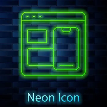 Glowing neon line Software, web developer programming code icon isolated on Stock Illustration