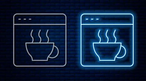 Glowing neon line Software, web developer programming code icon isolated on Stock Illustration