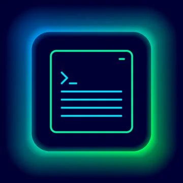 Glowing neon line Software, web developer programming code icon isolated on Stock Illustration