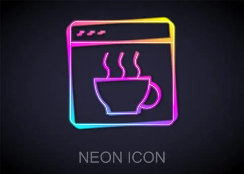Glowing neon line Software, web developer programming code icon isolated on Stock Illustration