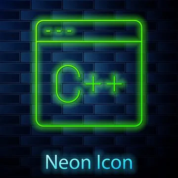 Glowing neon line Software, web developer programming code icon isolated on Stock Illustration