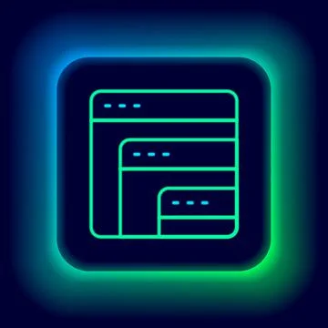 Glowing neon line Software, web developer programming code icon isolated on Stock Illustration