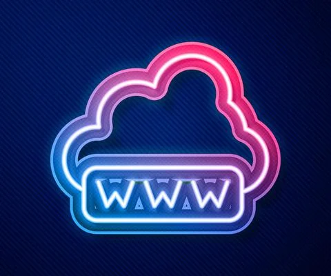 Glowing neon line Software, web development, programming concept icon isolated Stock Illustration