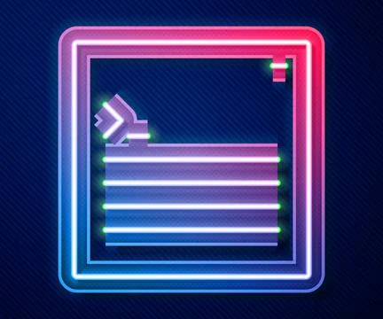 Glowing neon line Software, web developer programming code icon isolated on b Stockillustratie